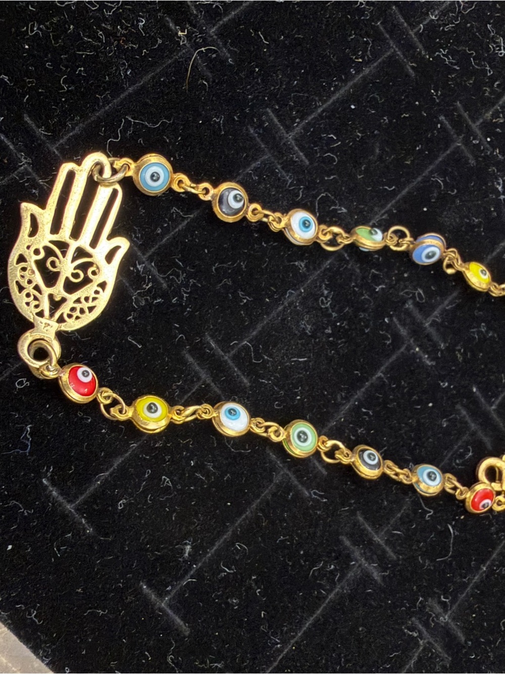 Hamsa evil eye enamel bracelet